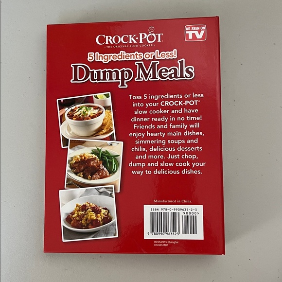 Crock-Pot Dump Meals 5 Ingredients or Less Hardbound Cookbook - New, Unused - Picture 2 of 10